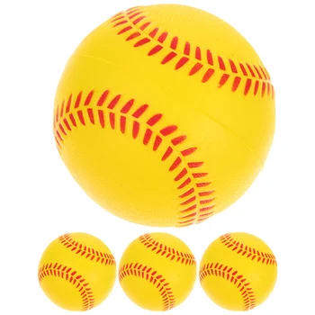 4 шт. губчатого детского бейсбольного инвентаря Бейсбольные мячи для софтбола для семейных мероприятий из полиуретана