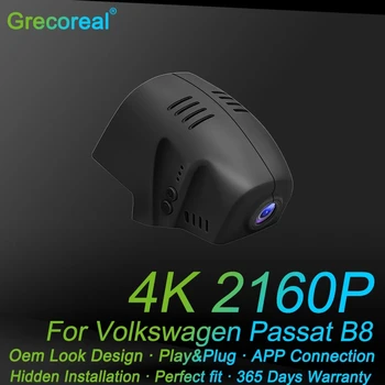 Grecoreal 2K 4K Wifi Dash Cam Plug Play Автомобильный Видеорегистратор Dashcam Фронтальная Камера для Volkswagen VW Passat B8 2016 2017 2018 2019 2020