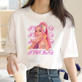 Karol g, женская футболка Y2K, забавная футболка harajuku, одежда из аниме y2k для девочек