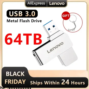 Lenovo 64 ТБ USB Флэш-Накопитель Высокоскоростной Флешки 1 ТБ 2 ТБ 4 ТБ 8 ТБ 16 ТБ USB 3,0 Водонепроницаемый USB-Накопитель OTG Usb-Накопитель Для ПК
