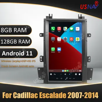 USNAV Новейшее головное устройство Tesla Android 11, 13,6-дюймовое автомобильное радио для Cadillac Escalade 2007-2014, автомобильный GPS DVD стереоплеер