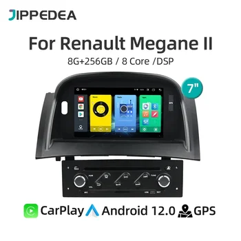 Беспроводной CarPlay Автомобильный DVD-радио Android 13 Для Renault Megane II 2004-2008 Мультимедийный плеер 4G WiFi RDS GPS Навигация Bluetooth