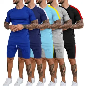 Впитывающая пот Мужская Повседневная спортивная одежда длиной до колен с цветными вставками, повседневная одежда