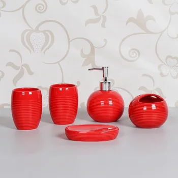 Керамическая ванная комната WSHYUFEI в европейском стиле из пяти предметов, чашка для зубной щетки, дозатор для мыла, мыльница, товары для ванной комнаты, свадебный банный набор