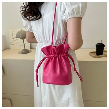 Мини-сумка в японском стиле, простая сумка через плечо, студенческая сумка через плечо, женская однотонная маленькая сумка