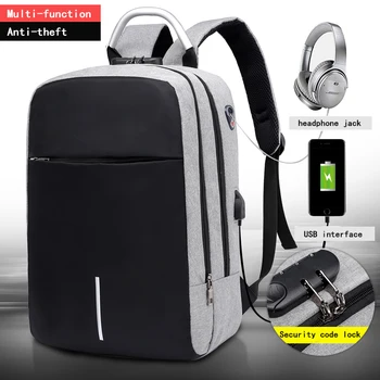 Мужской многофункциональный противоугонный рюкзак для ноутбука с диагональю 15,6 дюйма, рюкзаки для зарядки через Usb, водонепроницаемая школьная сумка, деловые дорожные сумки