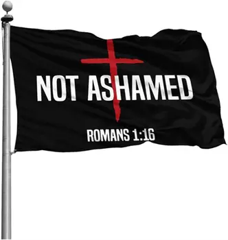 Не стыдно Римлянам 1: 16 Кристиан 4x6 футов Баннер Флаги США Американский флаг Открытый сад флаг Домашний декор Флаг