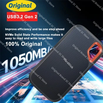 Новый жесткий диск E61 Портативный HD SSD USB 3,2 500 ГБ 1 ТБ 2 ТБ 4 ТБ Gen2 Внешний жесткий диск 8 ТБ 64 ТБ Жесткий диск Скорость твердотельного диска 1050 МБ/с