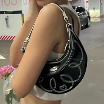 Персонализированная Spicy Girl Y2K, универсальные сумки через плечо для женщин, новая модная текстурная женская сумка с вышитым дизайном