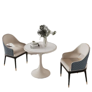 Прием гостей, переговоры, сочетание стола и стула,магазин чая с молоком, круглый обеденный стол,простой балкон, кремовый стиль