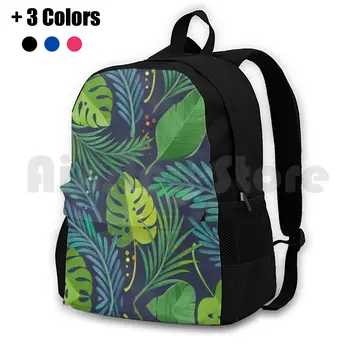 Рюкзак для пеших прогулок в тропическом лесу, Спортивная сумка для верховой езды, скалолазания, Тропический Тропический лес, Пальма, Банановый лист, Зеленая мята, Бирюзовый