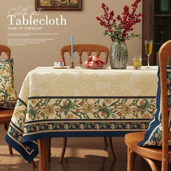 Скатерть для стола водонепроницаемая обеденная ткань арт прямоугольный хлопчатобумажный льняной коврик для чайного столика