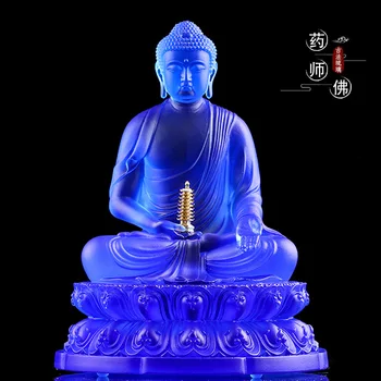 Цветная глазурь древнего ремесла Статуя Будды Медицины Люли Тибет буддизм украшение статуи Бхайсаджьягуру